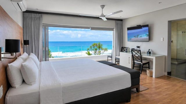Bedroom with an ocean view